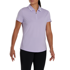 FootJoy Women's Short Sleeve Quarter Zip Polo- Lavender