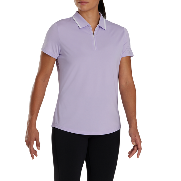 FootJoy Women's Short Sleeve Quarter Zip Polo- Lavender