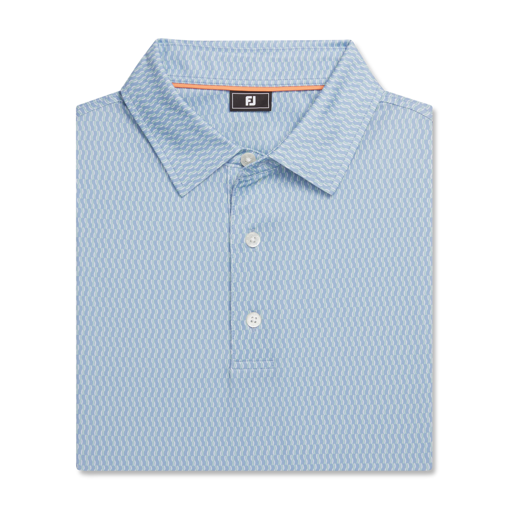 FootJoy Wiggle Lisle Polo- Blue Jay / Pistachio / White