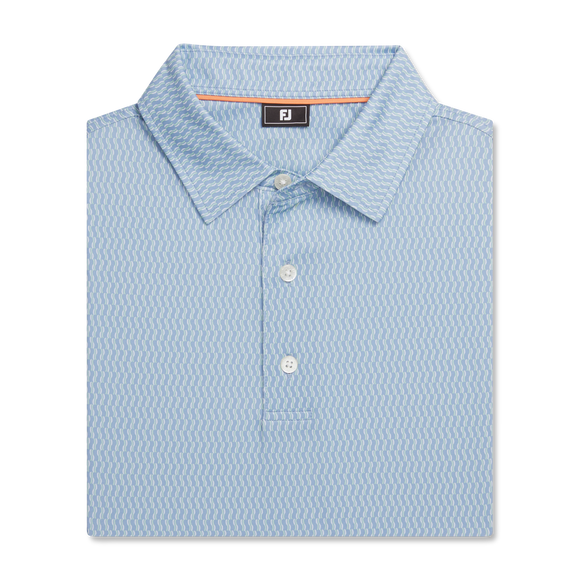 FootJoy Wiggle Lisle Polo- Blue Jay / Pistachio / White
