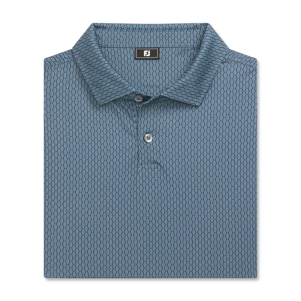 FootJoy Men's Bracket Print Lisle Polo- Navy