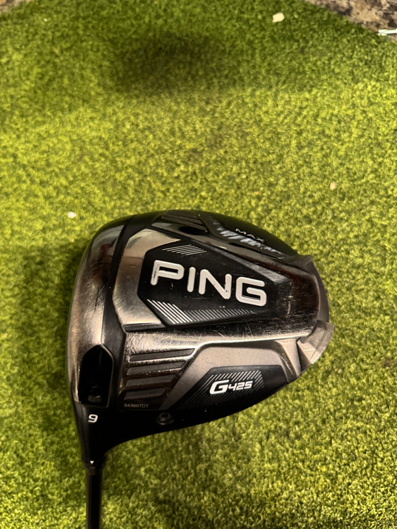 Ping G425 Max 9* Driver, Hzrdus Yellow Stiff Flex, LH