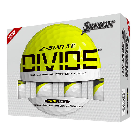 Srixon 2023 Z Star XV Divide Golf Balls- White/Yellow- Dozen