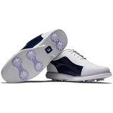 FootJoy 2024 Women's Traditions Golf Shoe- White/Navy/Purple