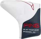 Ping Japana Mr. Ping Man Blade Putter Cover- White/Navy- New