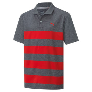 Puma Junior Boys Matter Kiwi Stripe Polo- Navy/ Red