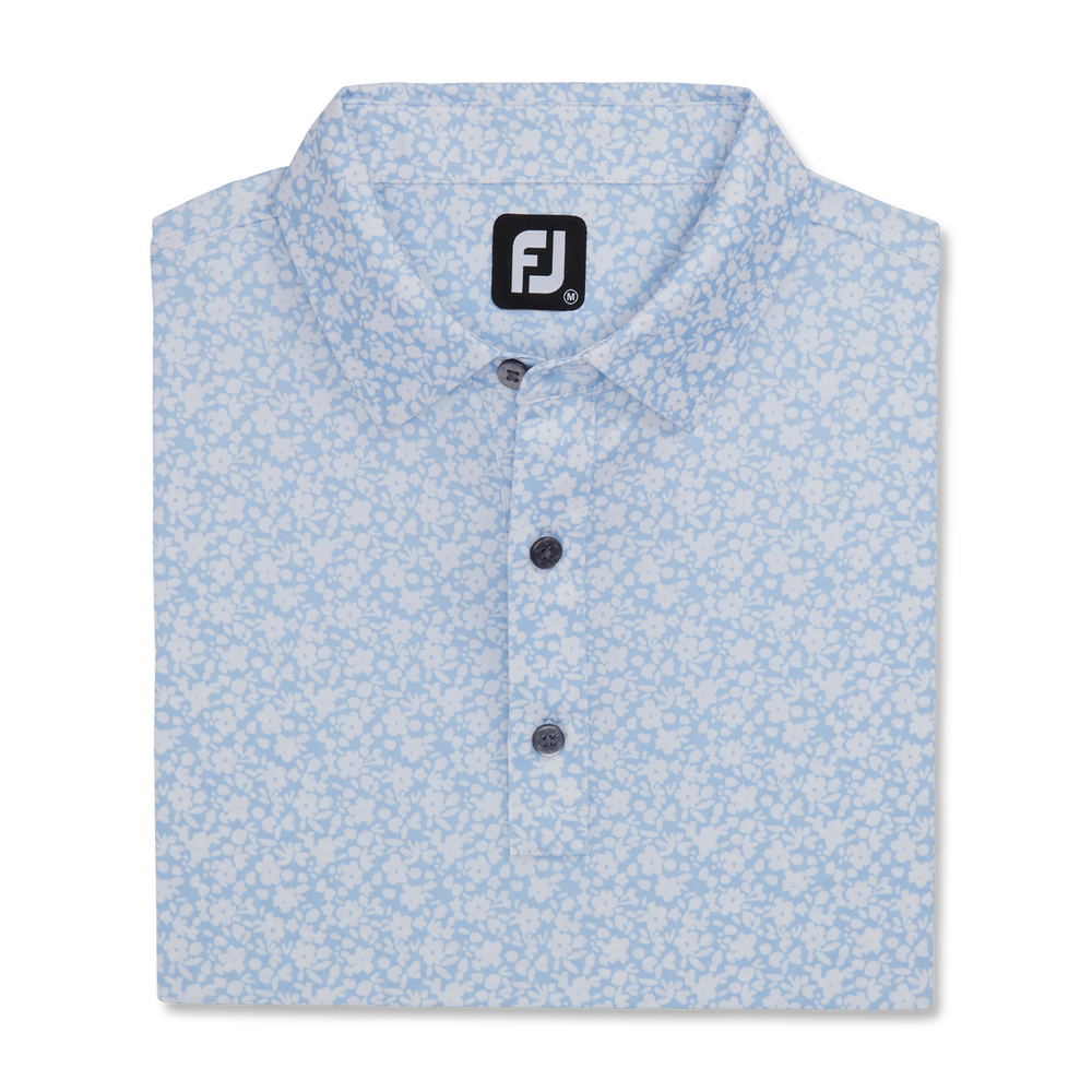 FootJoy Men's Floral Print Polo- Sky