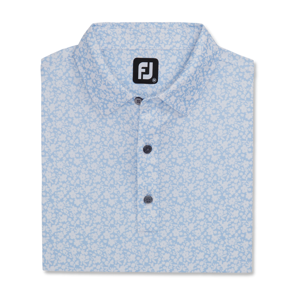 FootJoy Men's Floral Print Polo- Sky