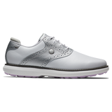 FootJoy Women's Traditions Golf Shoes- White/Silver/Purple