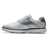 FootJoy Women's Traditions Golf Shoes- White/Silver/Purple