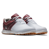 FootJoy Women's ProSL Sport Golf Shoes- White/Burgundy